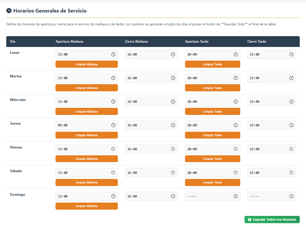 Gestión de Horarios